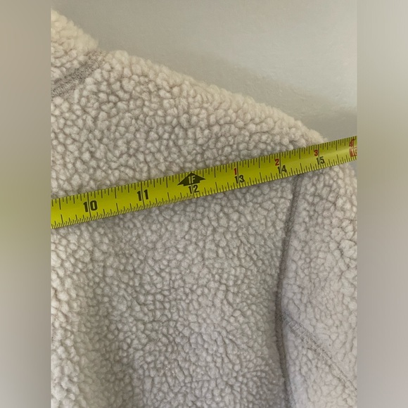 Old Navy Sherpa Coat Jacket Off White Saddle Brown Faux Suede Interior - Picture 8 of 9